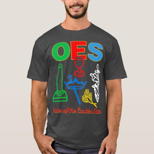 OES vijf Emblemen Orde van de Oosterse Ster Dag T-shirt (Voorkant)