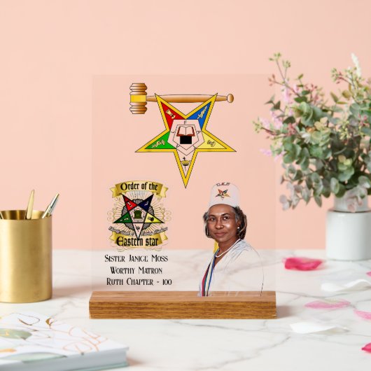 OES Worthy Matron Acryl Bord (Huwelijk)