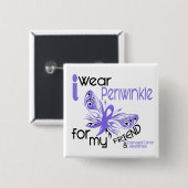 Oesophageale kanker Ik DRAAG PERIWINKEL VOOR MIJN  Vierkante Button 5,1 Cm (Voorkant /achterkant)