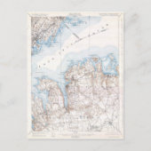 oester Bay Long Island New York Map Briefkaart (Voorkant)