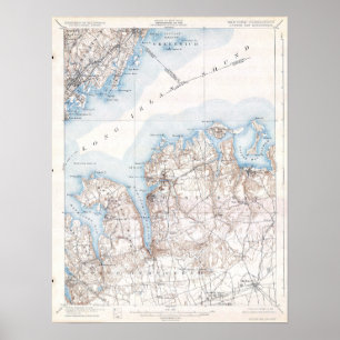  oester Bay Long Island New York Map Poster