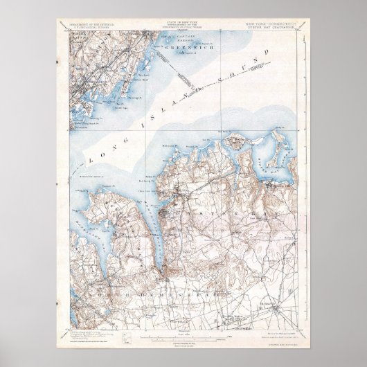  oester Bay Long Island New York Map Poster (Voorkant)