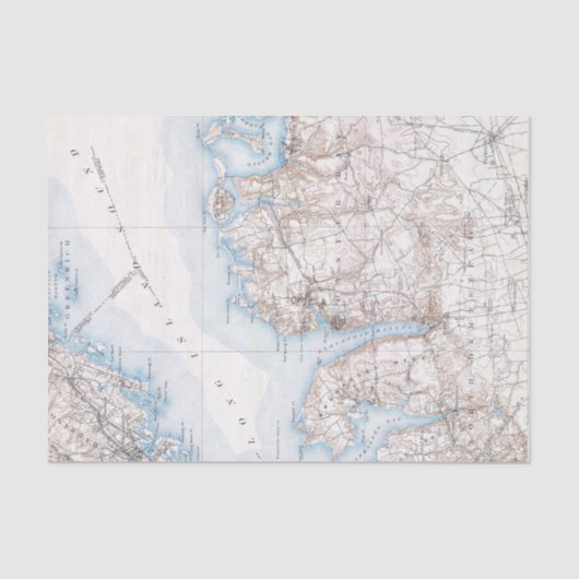  oester Bay Long Island New York Map Tissuepapier (Voorkant)