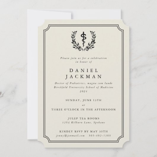 Oester/Black Asclepius Medical School Afstuderen Kaart (Voorkant)