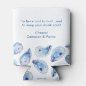 Oester Blauw Waterverf Bruiloft Favor Blikjeskoeler (Achterkant)