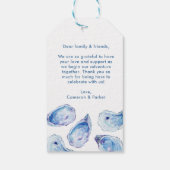 Oester Blauw Waterverf Bruiloft Favor Cadeaulabel (Achterkant)