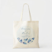 Oester Blauw Waterverf Bruiloft Favor Tote Bag (Voorkant)