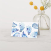 Oester Blauw Waterverf Strand Bruiloft Blank Plaatskaartje (Achterkant)