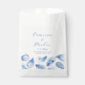 Oester Blauwe Waterverf Bruiloft Bedankzakje (Voorkant)