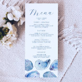 Oester Blauwe Waterverf Bruiloft Menu