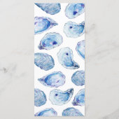 Oester Blauwe Waterverf Bruiloft Menu (Achterkant)