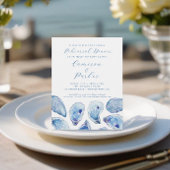 Oester Casual bruiloft repetitie blauw Waterverf Kaart