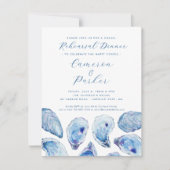 Oester Casual bruiloft repetitie blauw Waterverf Kaart (Voorkant)