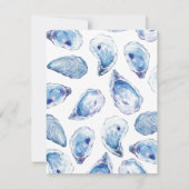 Oester Casual bruiloft repetitie blauw Waterverf Kaart (Achterkant)