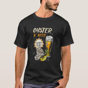 Oester en bier elke dag van het jaar voedseloester t-shirt
