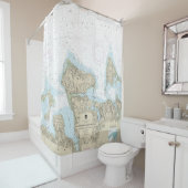 Oester en Huntington Bays nautische kaart 12365 Douchegordijn (In situ)