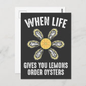 Oester eten - Zeevoedsel gourmet Briefkaart (Voorkant / Achterkant)