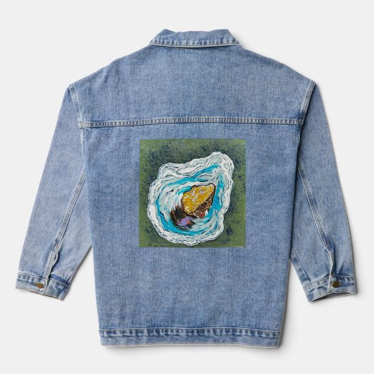 Oester met Erwtenkrab Jeans Jacket (Achterkant)