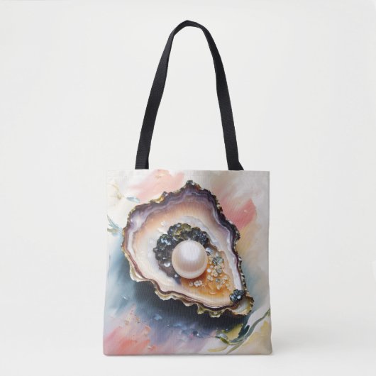 Oester met parel schelpdieren kunst tote bag (Voorkant)