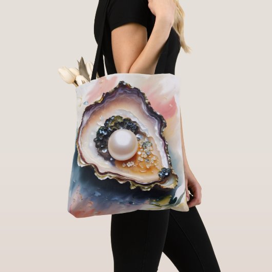 Oester met parel schelpdieren kunst tote bag (Dichtbij)