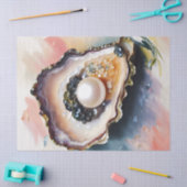 Oester met parel schelpdieren tissuepapier (Craft)
