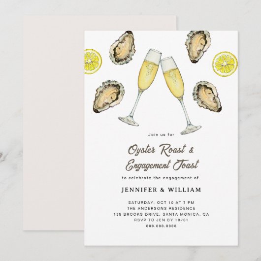 Oester Roast Champagne Verloving  Kaart (Voorkant / Achterkant)