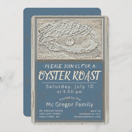 Oester Roast Tan en Blauw Algemeen Kaart (Voorkant / Achterkant)