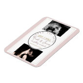 Oester Roze & Goud Modern Minimaal Bewaar de Datum Magneet (Linkerzijde)