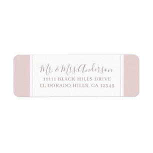 Oester Roze & Goud Modern Minimaal Huwelijk Etiket