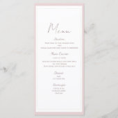 Oester Roze & Goud Modern Minimaal Trouwmenu Menu (Voorkant)