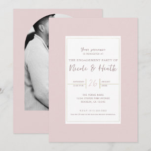 Oester Roze & Goud Moderne Minimaal Verloving Kaart