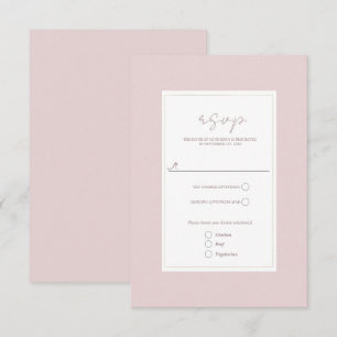 Oester Roze & Goud Moderne Minimalistische Trouw-R RSVP Kaartje