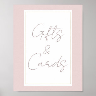 Oester Roze & Gouden Moderne Trouwcadeaukaarten Bo Poster