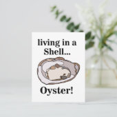 Oester Schelp Grappig Briefkaart (Staand voorkant)