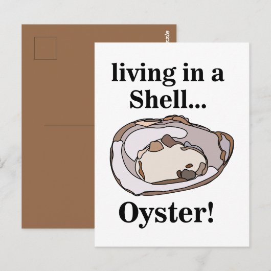 Oester Schelp Grappig Briefkaart (Voorkant / Achterkant)