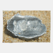 Oester Shell in het zand Theedoek (Horizontaal)