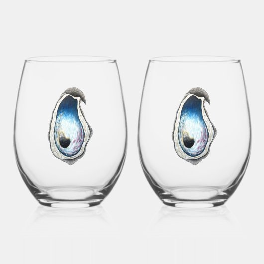 Oester Stemless wijnglas - 2 set Zonder Voet (Voorkant)
