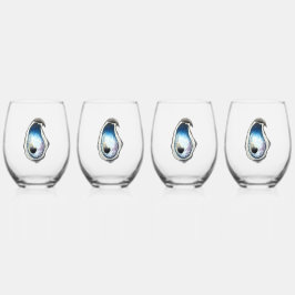 Oester Stemless wijnglas - 4 set Zonder Voet