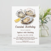 Oester verjaardagsfeest | Elegante Kust Kaart (Staand voorkant)