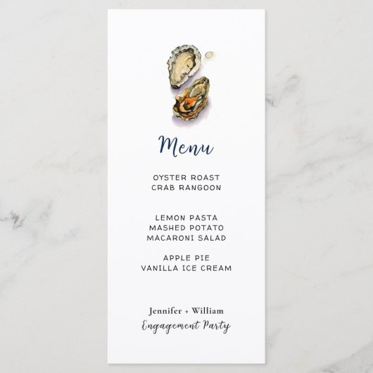 Oester Zeesparty Menu Kaart (Voorkant)