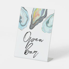 Oesterbar Kustbruiloft Open Bar Reclamebord Met Voetstuk