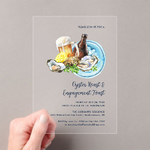 Oesterbranding en verlovingsfeest Zeespartij Acryl Uitnodigingen