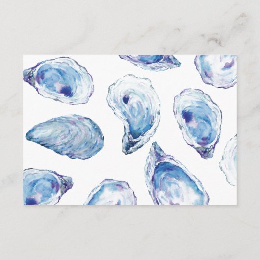 Oesterbruiloft QR RSVP Blauwe Waterverf Informatiekaartje (Achterkant)