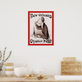 Oesterfestival, in het rood. New Orleans Poster (Keuken)
