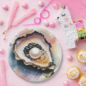 Oesterparel schelpdieren kunst papieren bordje (Feest)