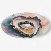 Oesterparel schelpdieren kunst papieren bordje (Gekanteld)