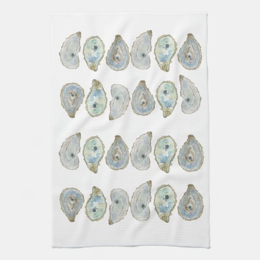 oesterpatroon van de Waterverf aan de kust Theedoek (Verticaal)