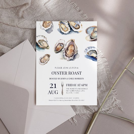 Oesterrooster Zomer Zeevruchten Bakken Cookout Kaart