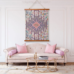 Oesterroze Anatolisch patroon Turkse Kilim Vloerkl Hangend Wandkleed
