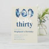 Oesters Bar Nautische Ocean Beach 30e verjaardag Kaart (Staand voorkant)